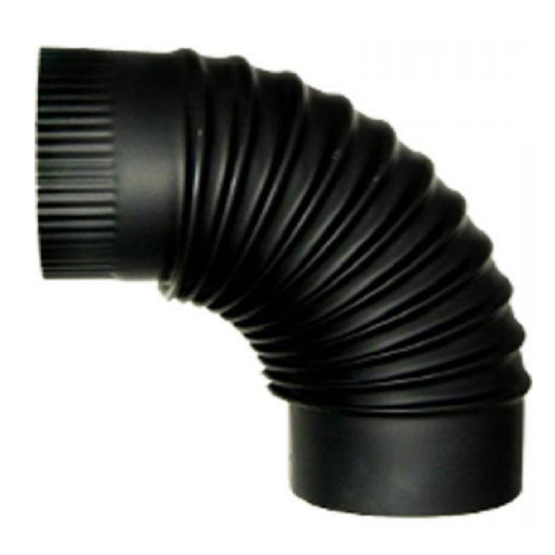 Füstcső könyök Ø120/90° fekete Stebo