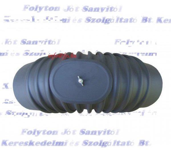 Füstcső Könyök Ø150/90° tisztítónyílással fekete acél