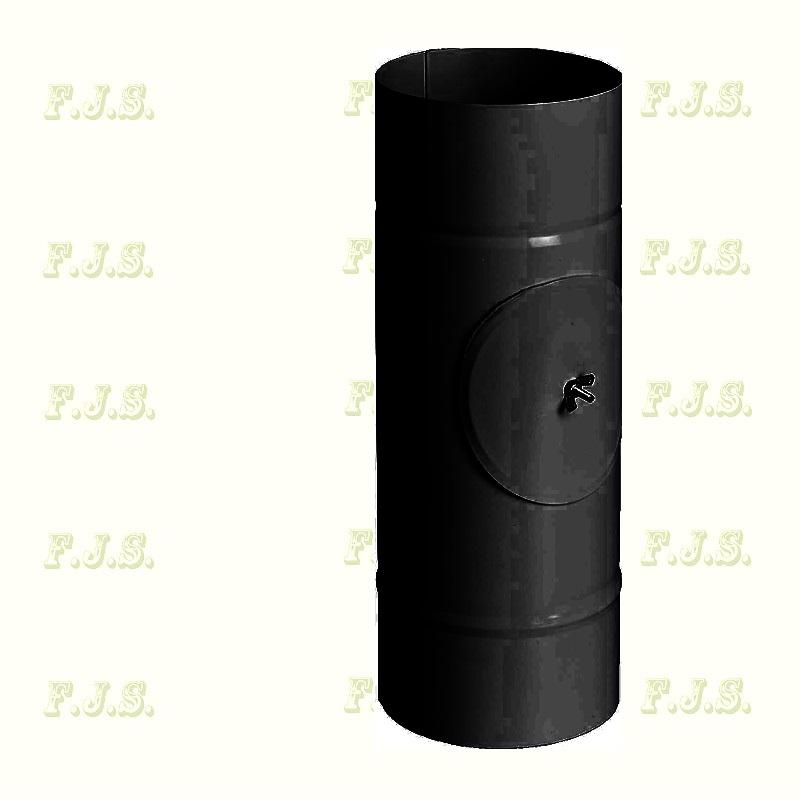 Füstcső Ø150/40 tisztítónyílással fekete acél