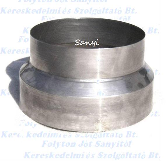 Füstcső szűkítő Ø150-130 mm 1 mm natúr acél