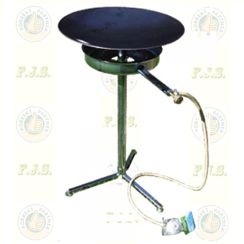 Grillsütő kerek Ø48 cm állványos, gázégővel Szeletsütő,  Flekkensütő