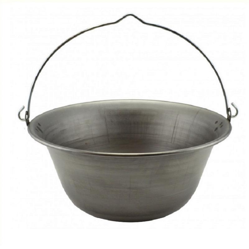 Gulyásbogrács 10l Csiszolt, natúr-vas, gulyás bogrács
