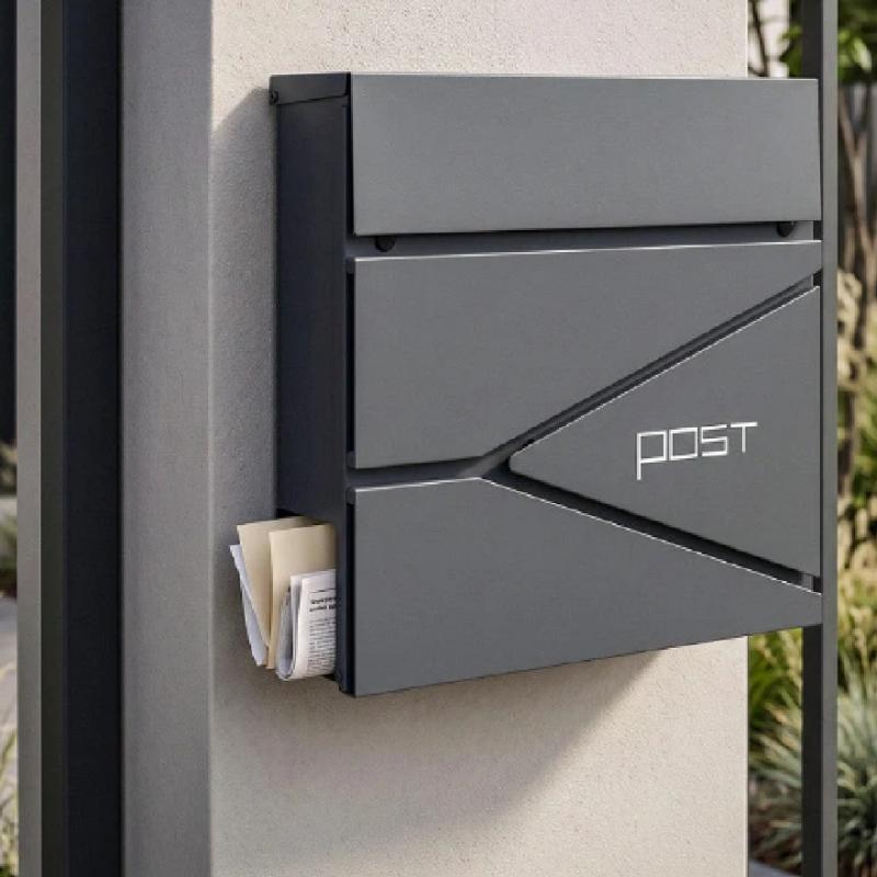 Homepost kültéri postaláda újságtartóval zárható szürke