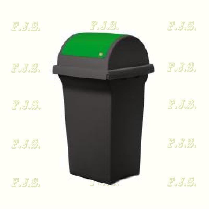 hulladékgyűjtő 50 l zöld olasz billenős fedéllel