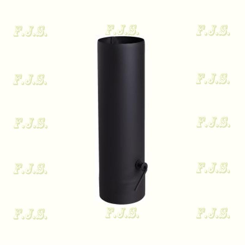 Huzatszabályzó füstcső Ø120/50 vastag falú 1 mm fekete pillangószelep