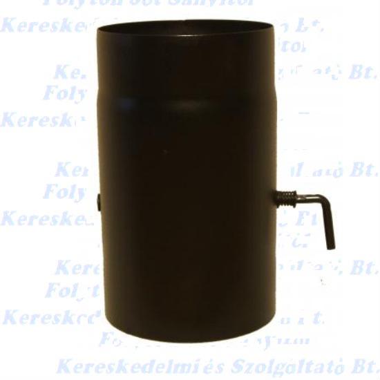 huzatszabályzó füstcső Ø150/25 vastag falú 1,6-1,8mm fekete pillangószelep