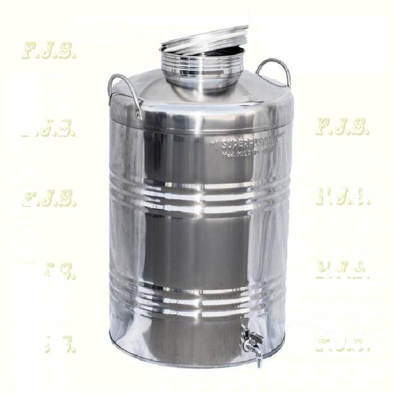 Inox füles kanna 100 l, csappal rozsdamentes élelmiszeripari légmentesen zárható