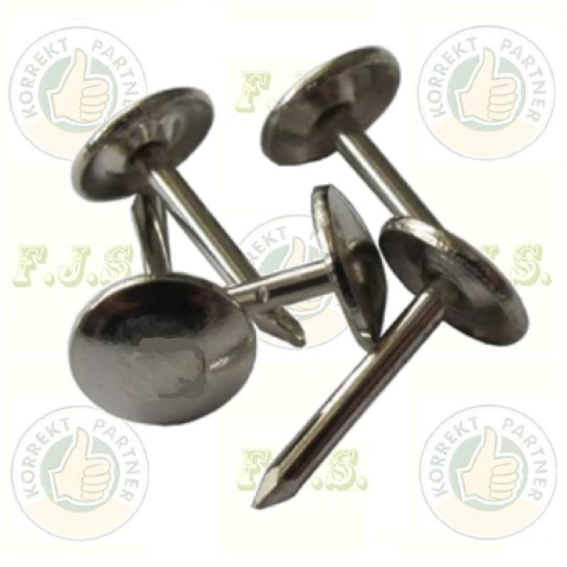 Kárpitosszeg nikkelezett Hossza: 15 mm, fej átmérő: 8,5 mm