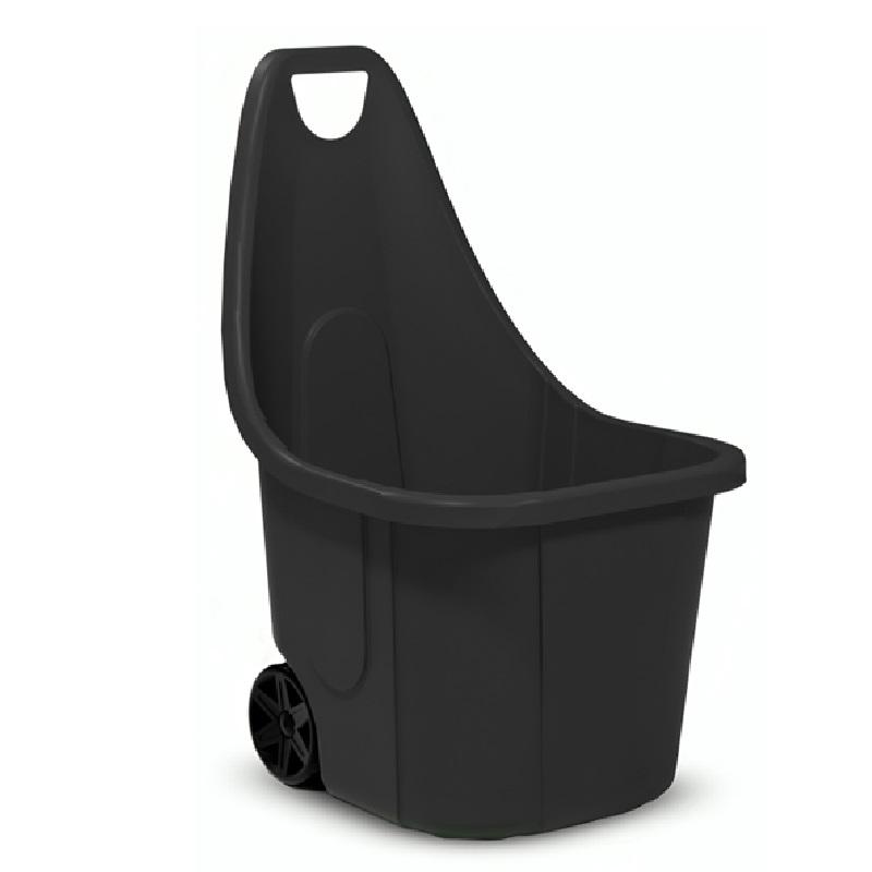 Kerti kocsi 40kg/60l fekete kerekes műanyag Talicska