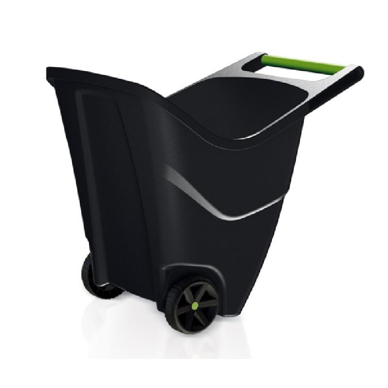 Kerti kocsi 85 l fekete kerekes műanyag Talicska