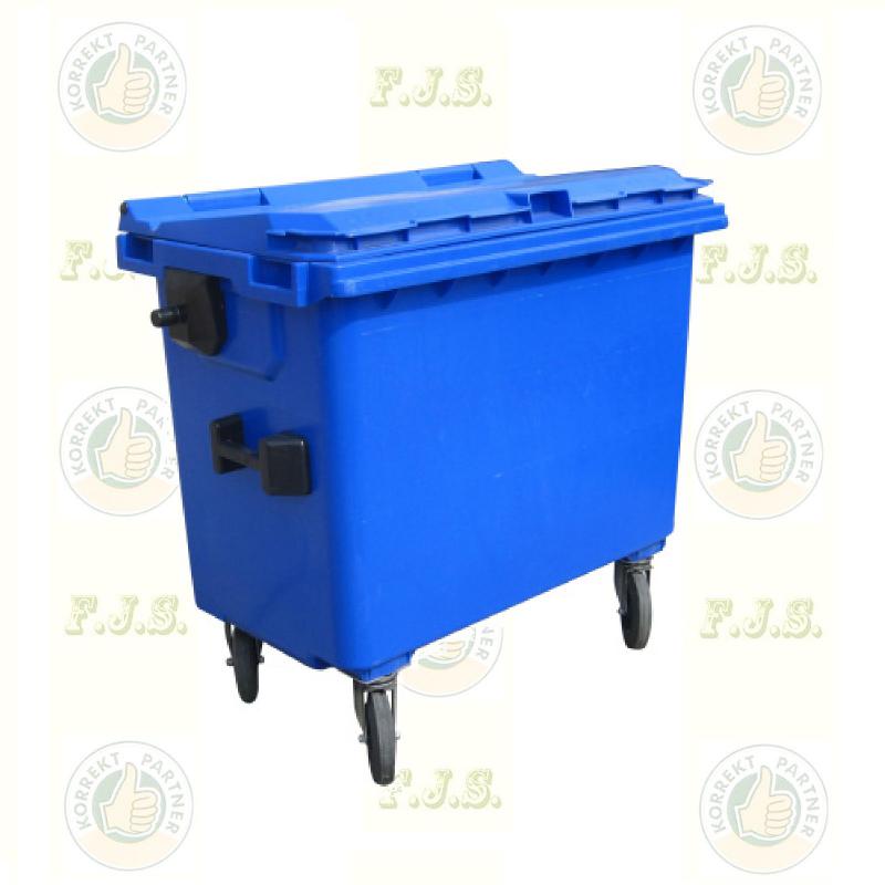konténer 770 literes kék műanyag, lapos fedéllel CE 770 l