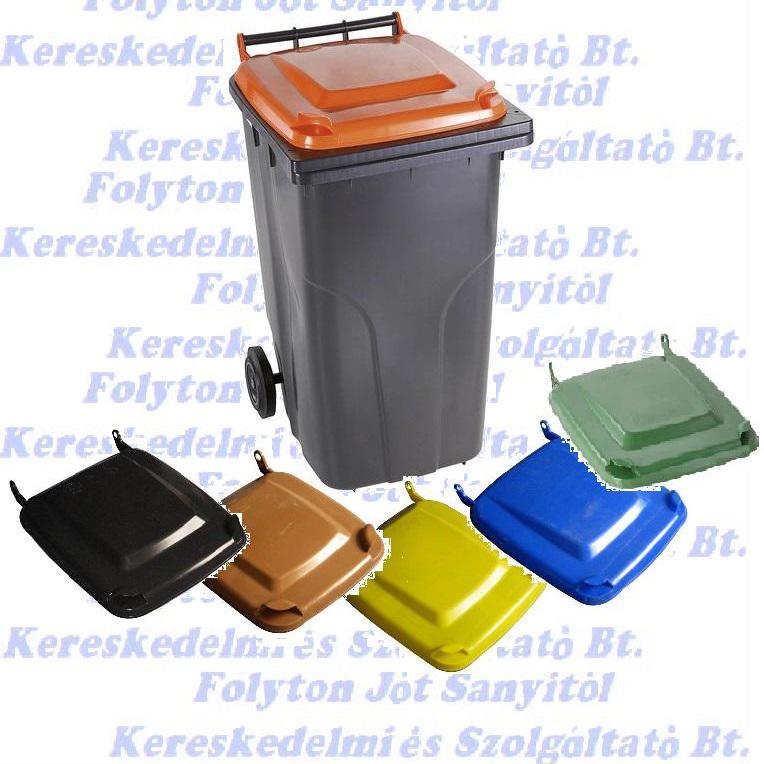 Kuka 120l fekete választható színes fedéllel Kerekes háztartási szemetes CE