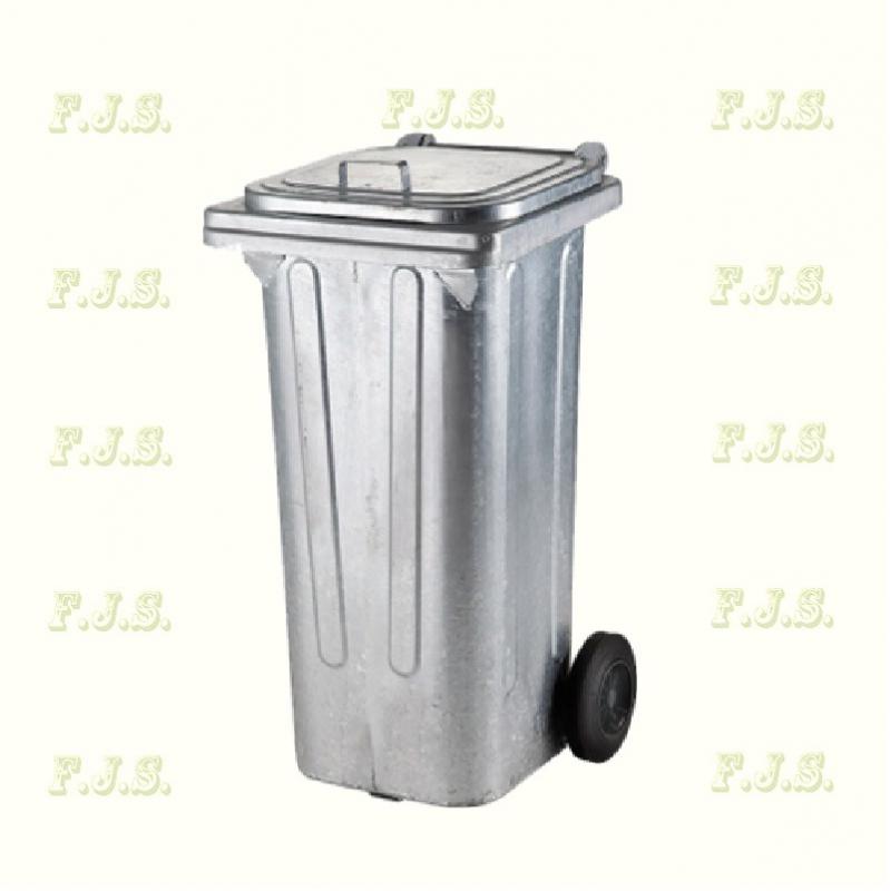 Kuka 120l horganyzott fém kerekes kültéri háztartási szemetes CE