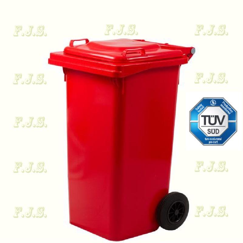 Kuka 120l piros Olasz kerekes háztartási szemetes CE