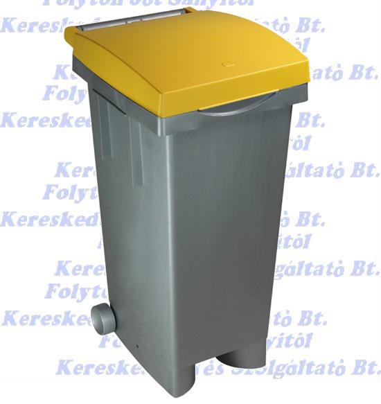 Kuka 80 literes Olasz Sárga fedél szürke test beltéri, kültéri szelektív háztartási szemetes CE 80 l