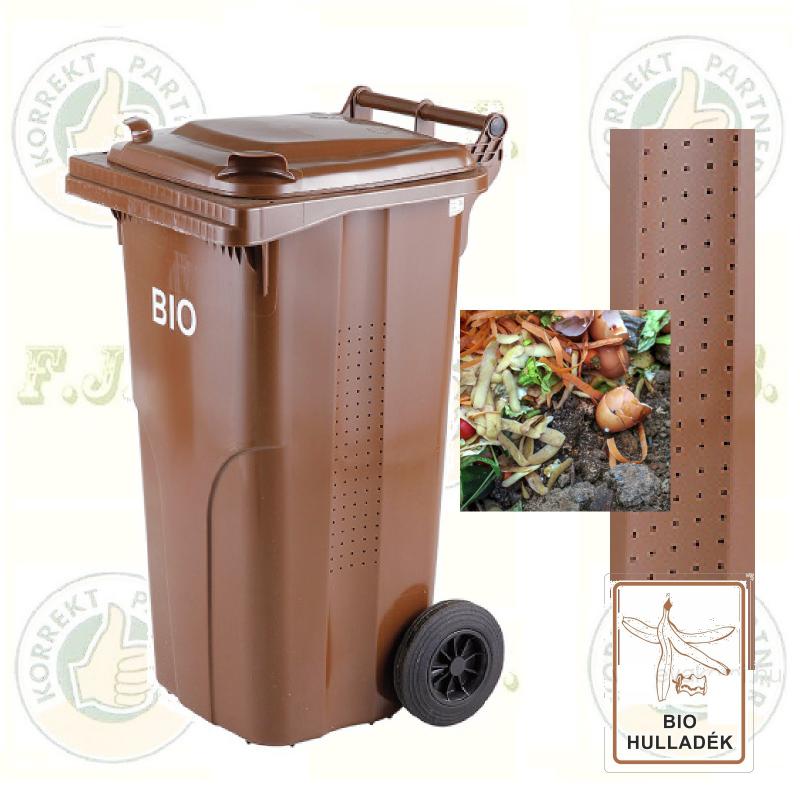 Kuka BIO 120 l. barna komposzt-hulladékgyűjtő kültéri szelektív Kerekes szemetes CE