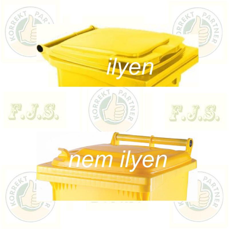 Kukafedél 120l sárga  háztartási szemetes CE