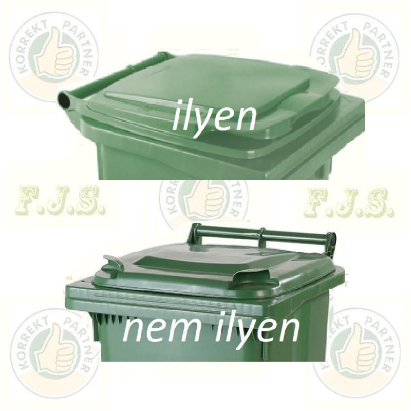 Kukafedél 120l zöld szemetes Hulladéktároló CE