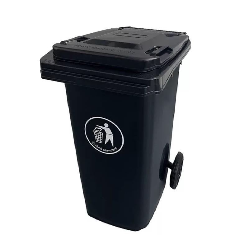 Leziter Kuka 120l fekete. kültéri Kerekes háztartási szemetes CE