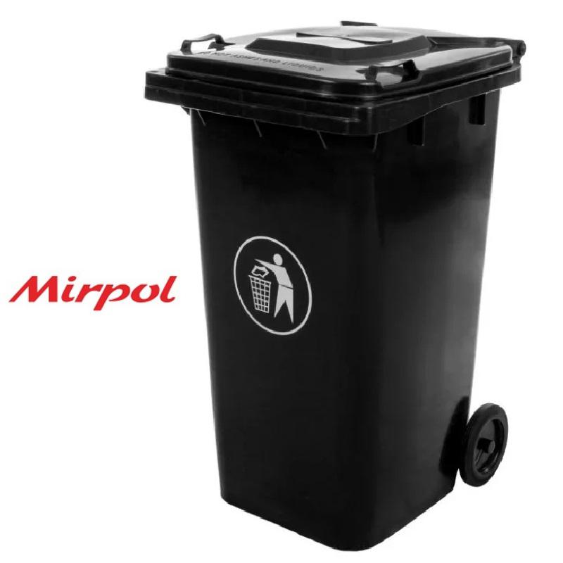 Mirpol Kuka 120l fekete kültéri Kerekes háztartási szemetes CE