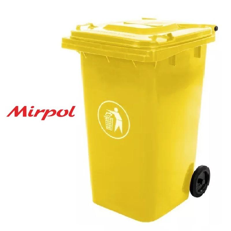 Mirpol Kuka 120l sárga kültéri Kerekes háztartási szelektív szemetes CE