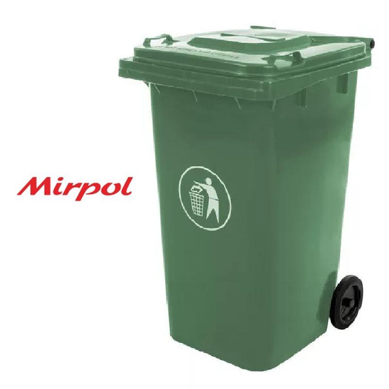 Mirpol Kuka 240l zöld kültéri Kerekes háztartási szemetes Hulladéktároló EN-840