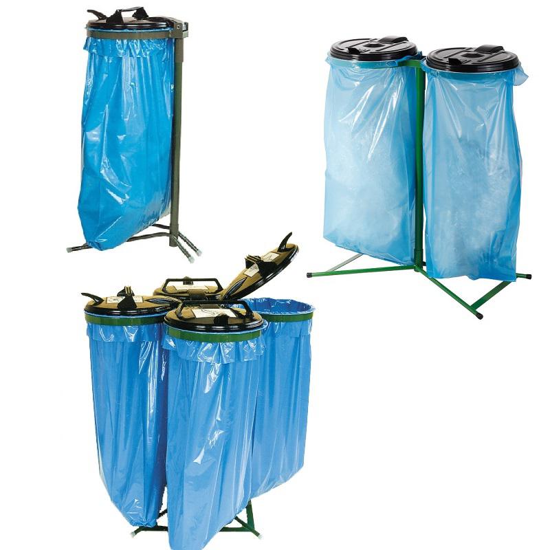 Műanyag fedelű zsákállvány 2 x 120 l