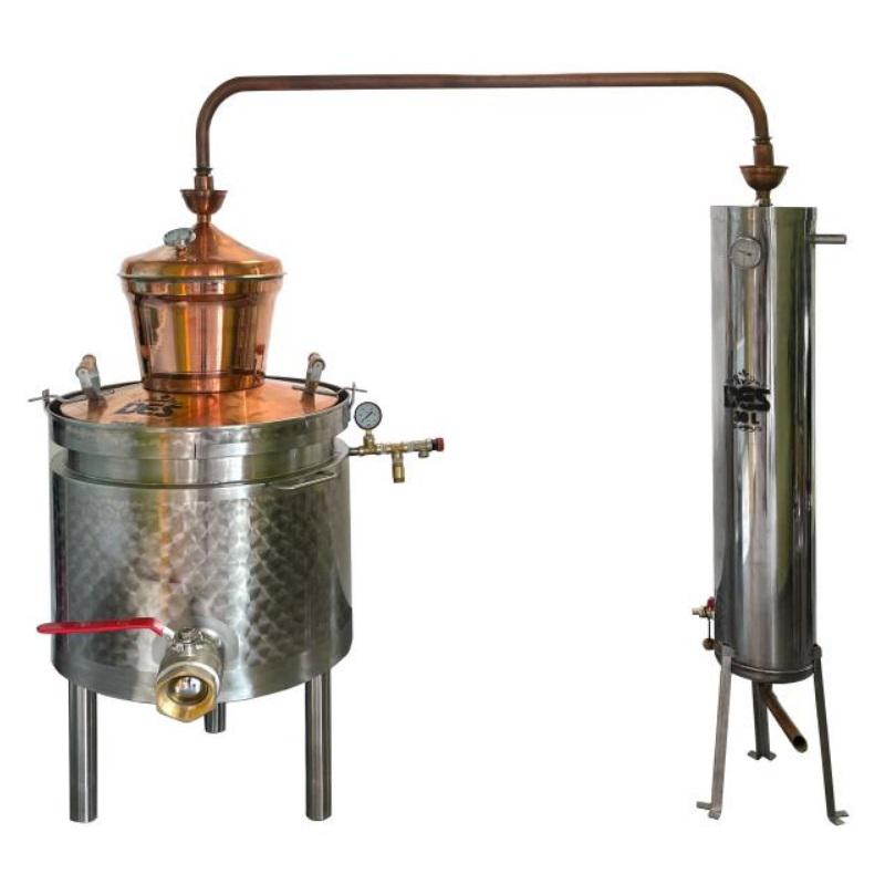 Pálinkafőző DUPLEX 100 L-es duplafalú 30l, ELEKTROMOS fűtéssel, inox csőköteges hűtővel kisüsti