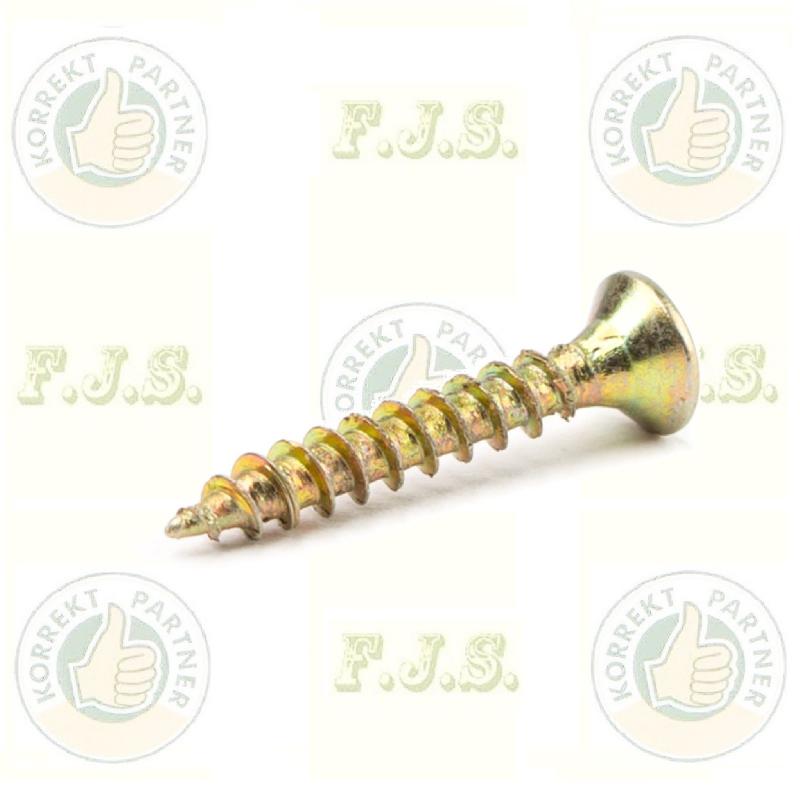 Süllyesztett fejű faforgácslap csavar facsavar PZ sárgított 5x20mm
