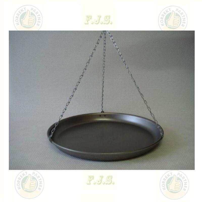 Sütőtárcsa Ø34 cm Csiszolt, natúr-vas, Horganyzott lánccal flekkensütő