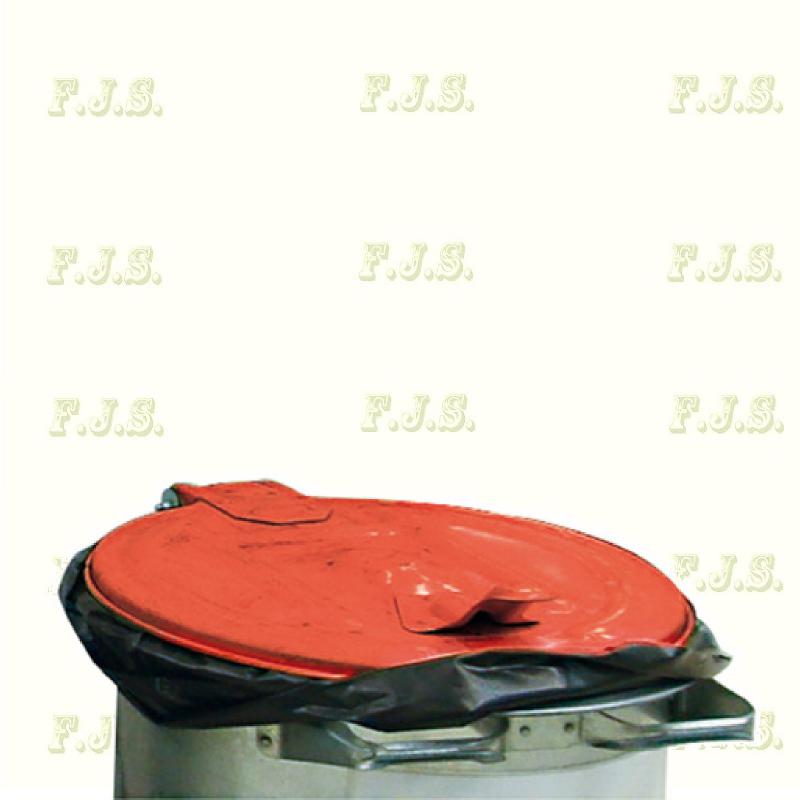 Szelektív veszélyeshulladék-gyűjtő - piros fedéllel  Kuka 110 l horganyzott fém hulladéktároló CE 110 liter, 0,8 mm falvastagsággal