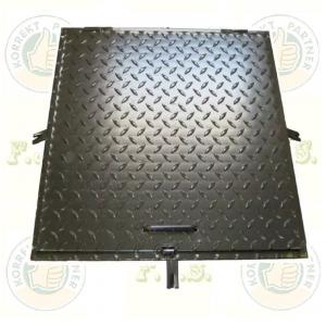 Aknafedlap lakatolható fekete 800x800mm aknafedő, kerettel