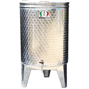 bortartály Inox 260 l, EZIO 1 db 3/4' csappal úszófedeles rozsdamentes élelmiszeripari acél hordó