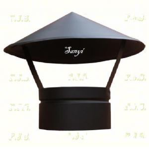 esővédő sapka Ø130 mm fekete acél (kémény, béléscső, füstcső)