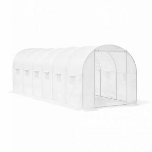 Fóliasátor erősített vázzal fehér fóliával 200x300x600 cm 18 m2