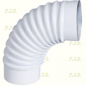 Füstcső alumínium Könyök Ø150/ 90° Szinterezett fehér