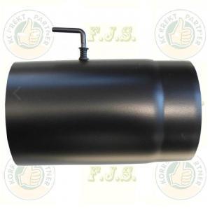 Füstcső huzatszabályzós Ø160/300 vastag falú 1 mm fekete pillangószelep acél