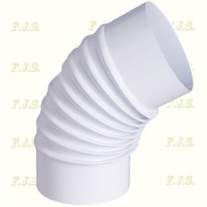 Füstcső könyök Ø120/45°(120°) Fehér zománcozott acél