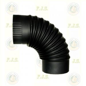 Füstcső könyök Ø150/90° fekete acél fi 150 mm