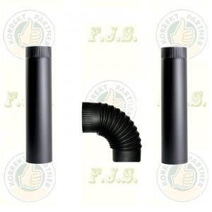 Füstcső szett Ø120mm 3 részes fekete üstházra