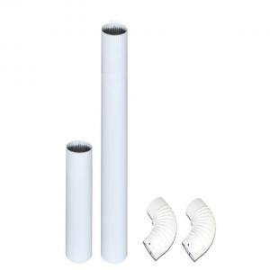 Füstcső szett Ø120mm 4 részes fehér zománcos 180cm klt.