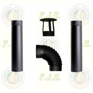 Füstcső szett Ø120mm 4 részes fekete üstházra