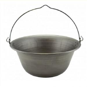 Gulyásbogrács 10l Csiszolt, natúr-vas, gulyás bogrács