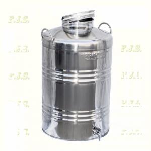 Inox füles kanna 50 l, csappal