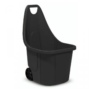 Kerti kocsi 40kg/60l fekete kerekes műanyag Talicska