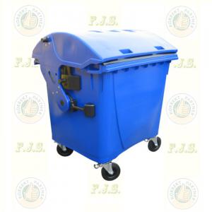 konténer 1100 l kék műanyag, íves fedelű CE