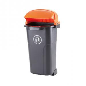 Kuka 50l fekete test, narancs tető kültéri utcai szemetes oszlop nélkül