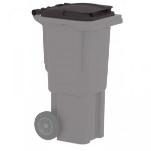 Kukafedél 60l fekete Háztartási kültéri kerekes szemetes antracit