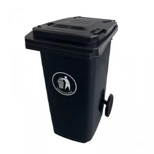 Leziter Kuka 120l fekete. kültéri Kerekes háztartási szemetes CE