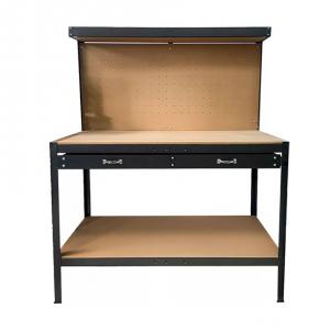 Munkaasztal, munkapad fiókkal fekete